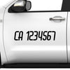 ca number decal sticker (california regulation number)