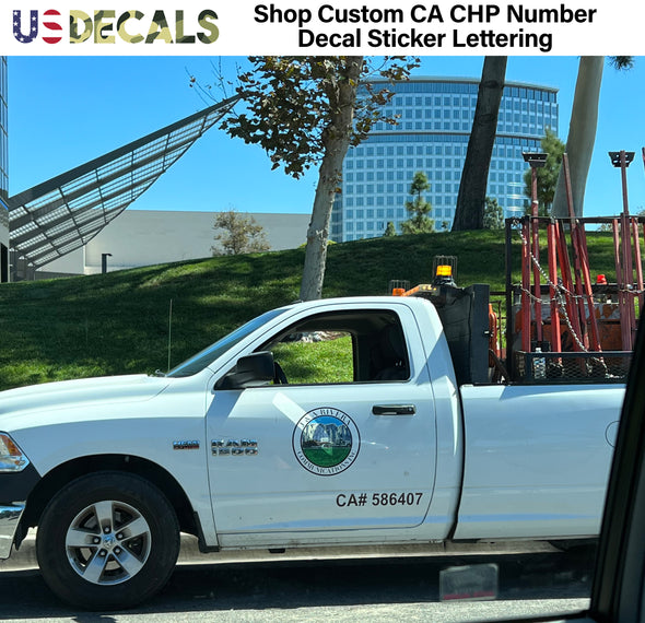 california chp ca number decal sticker lettering