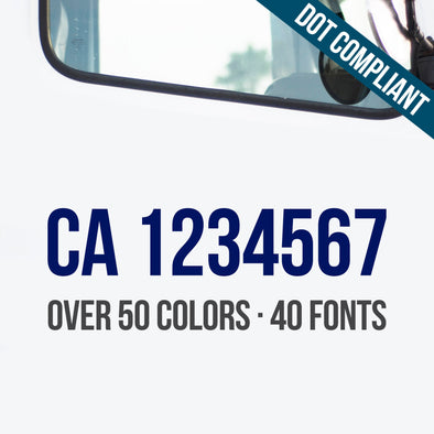 ca number decal sticker california (CHP)