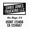 company name truck decal with usdot ca number