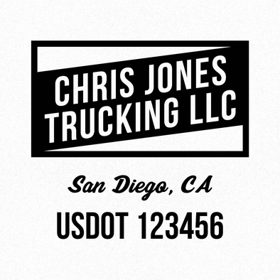 company name truck decal with usdot