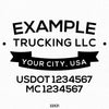 company name truck door lettering with usdot mc decal sticker