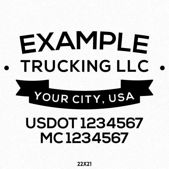 company name truck door lettering with usdot mc decal sticker