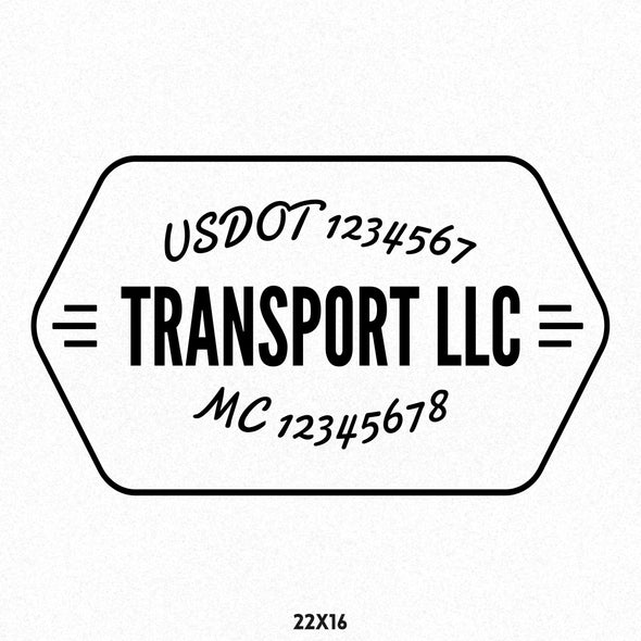 transport company name with usdot mc decal sticker