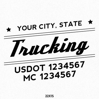 trucking company truck door lettering with usdot mc decal sticker