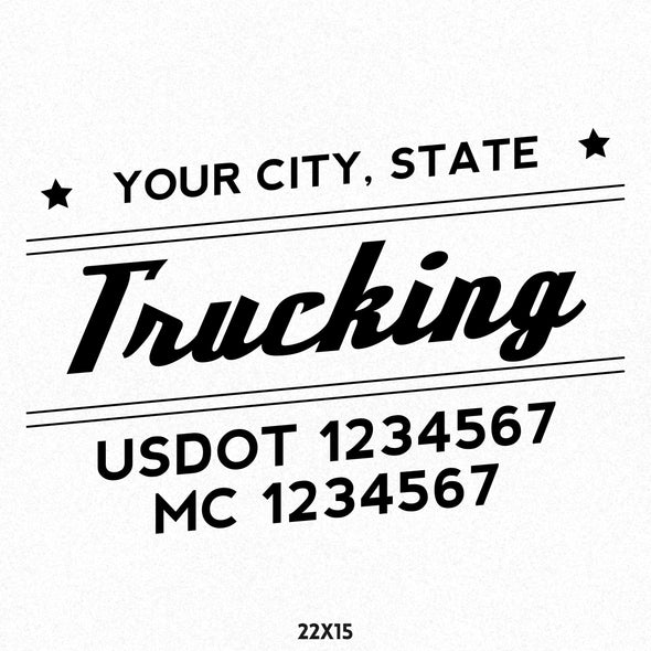 trucking company truck door lettering with usdot mc decal sticker