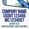 company name, usdot, mc decal sticker for truck lettering