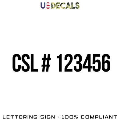 CSL California Contractors State License Board Number Decal Sticker, 2 Pack