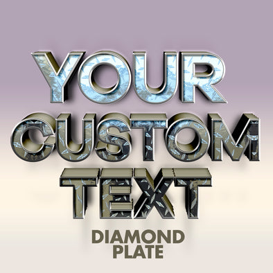 your custom text diamond plate decal sticker