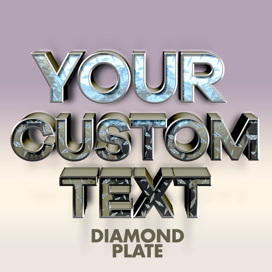 Your Custom Text Decal Sticker (Diamond Plate), 2 Pack – US Decals