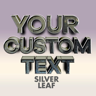your custom text decal sticker silver leaf