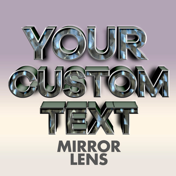 your custom text mirror lens decal sticker