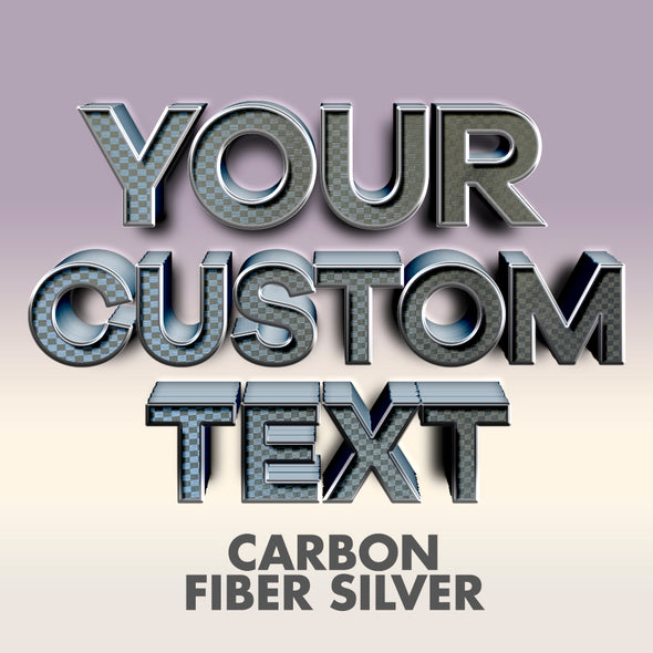 your custom text carbon fiber silver decal sticker