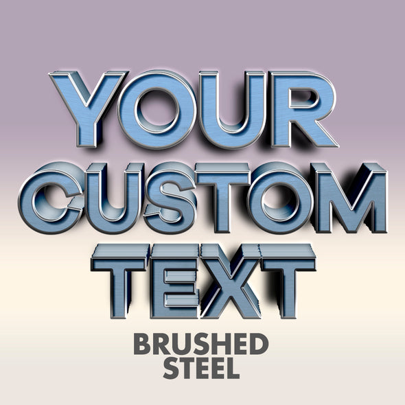 your custom text brushed steel decal sticker