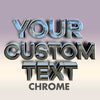 your custom text chrome decal sticker