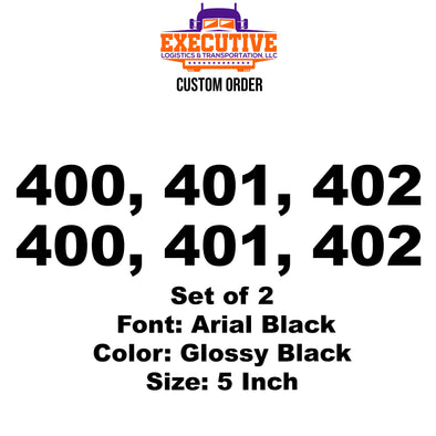 Custom Number Order for Executive Logistics & Transportation