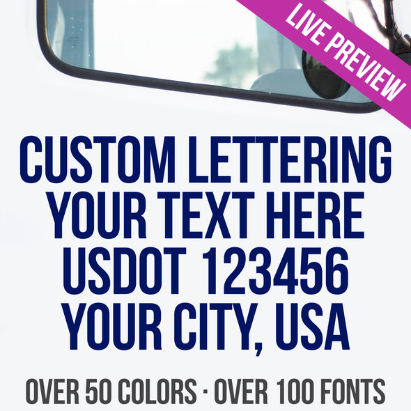 custom truck door lettering vinyl decal usdot