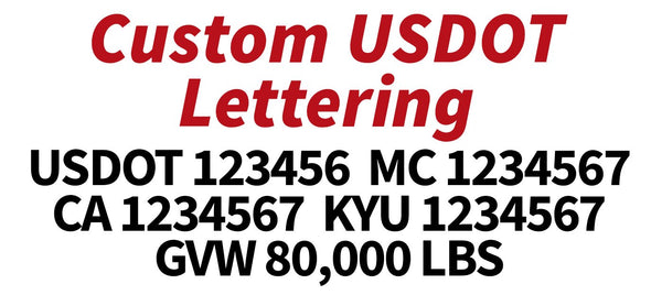 custom usdot lettering decals stickers