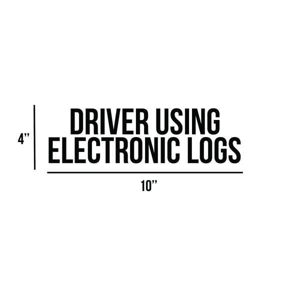 Driver Using Electronic Logs Decal