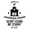 company name farm, barn, cock and US DOT