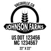 company name farm, grain, circle and US DOT