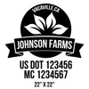 company name farm, leaves, ribbon and US DOT