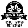 company name farm, leaves, ribbon and US DOT