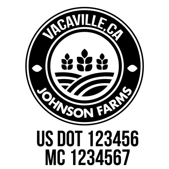 company name farm, plants, circle and US DOT