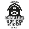 company name farm, barn and US DOT