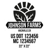 company name farm, leaves, sun and US DOT