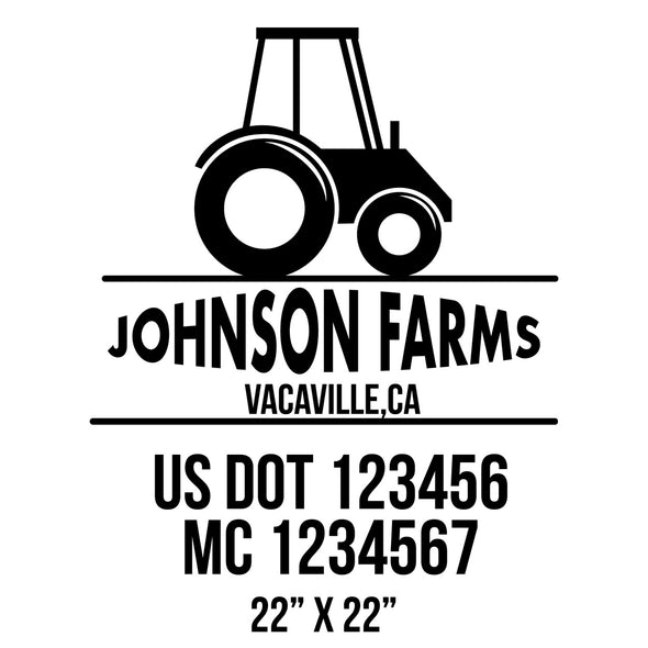 company name farm, tractor and US DOT