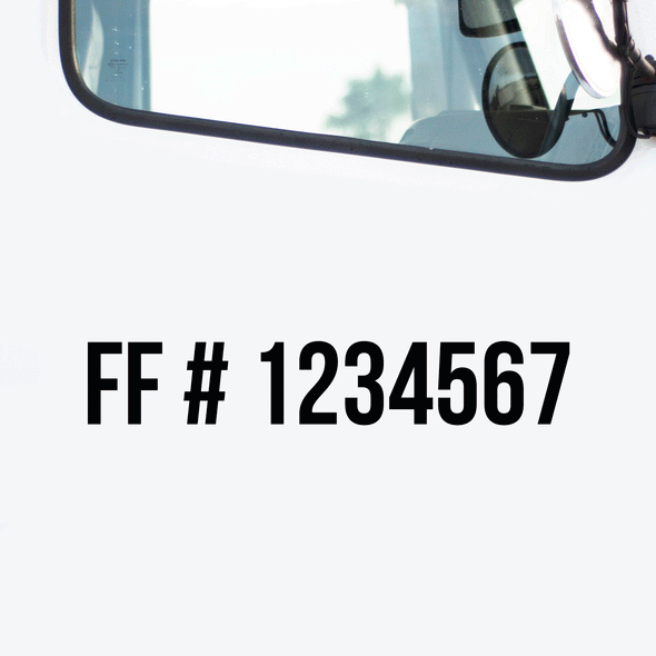 FF number decal sticker