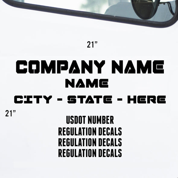 Company Name Truck Door Decal, 2 Pack