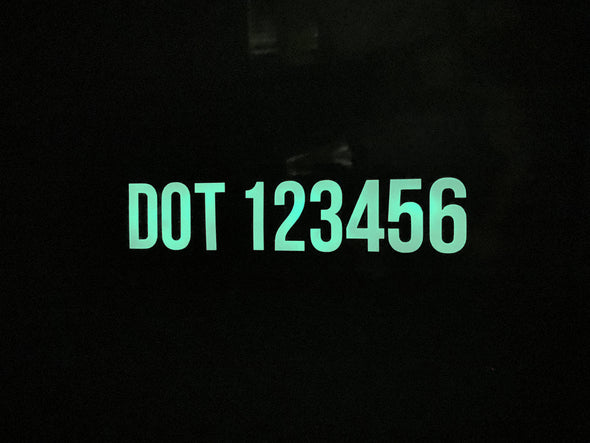 glow in the dark US DOT number decal sticker