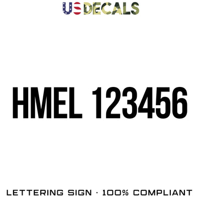 HMEL number decal