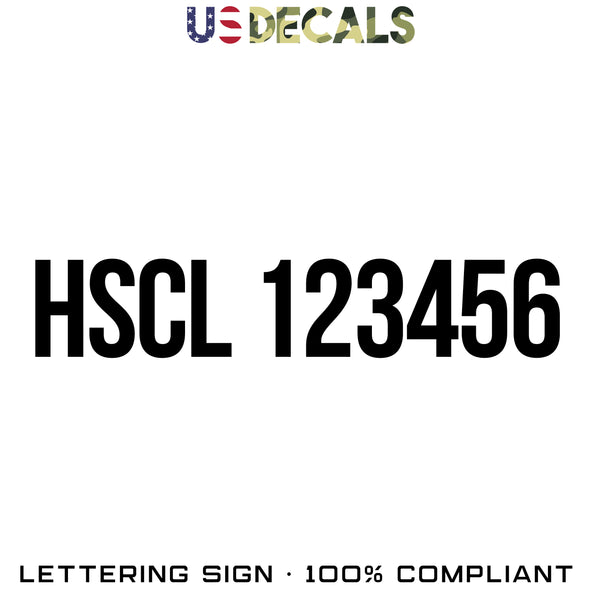 HSCL number decal
