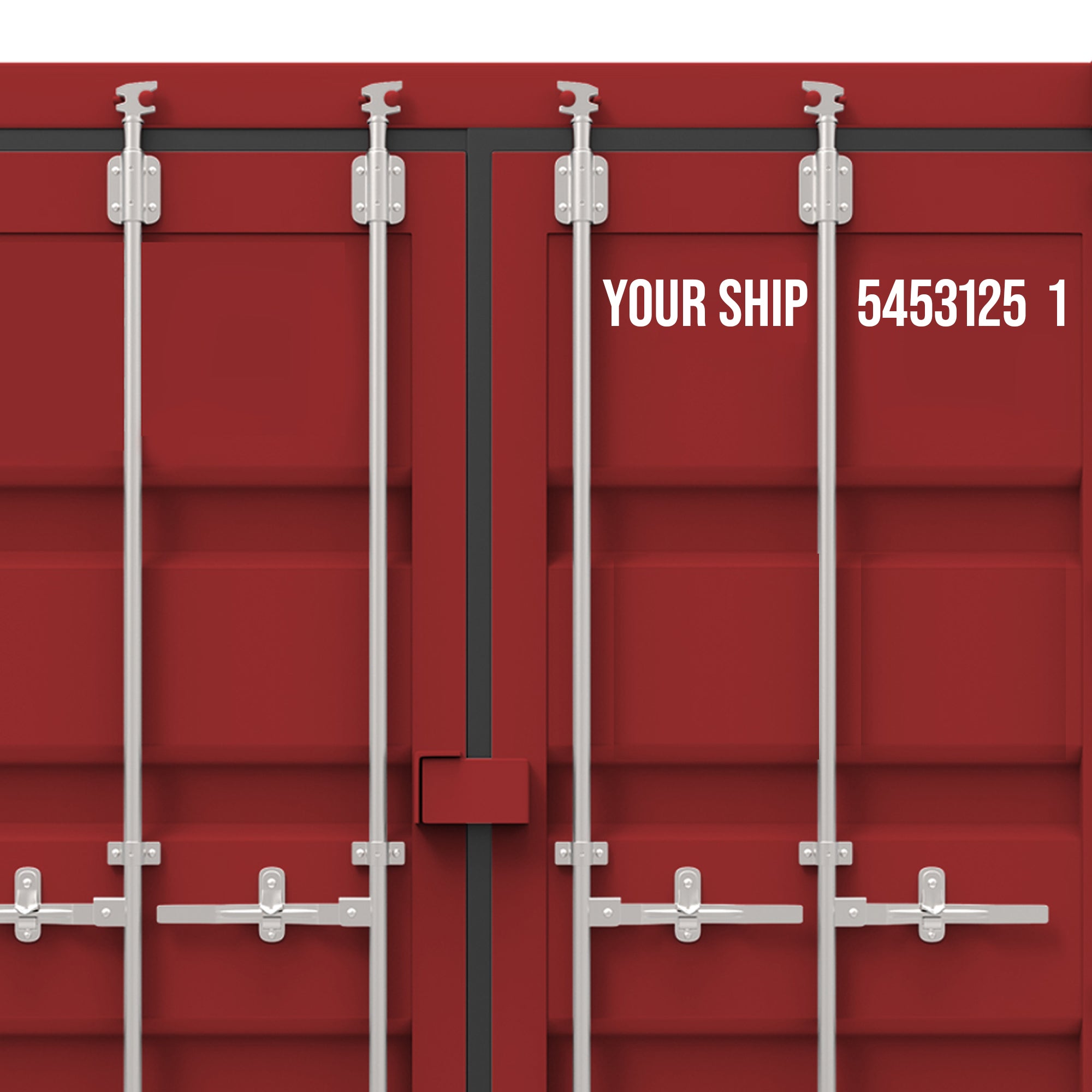 Custom Shipping Container 1 Line Lettering Number Sticker Decals, 2 Pa ...