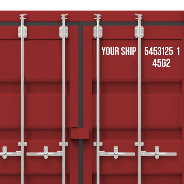 two line shipping container decal sticker