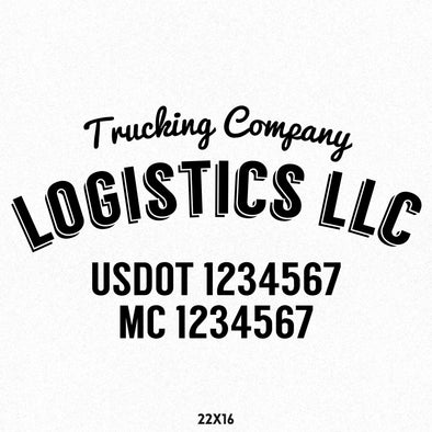 company name truck door decal with usdot & mc sticker