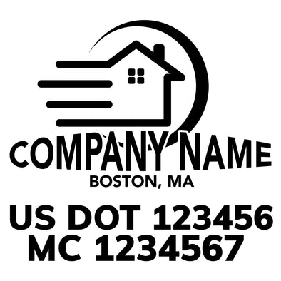 company name moving house lines circle