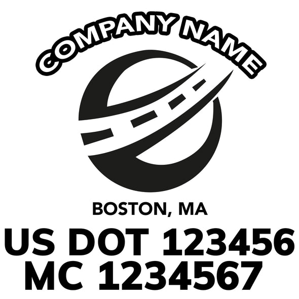 company name moving road circle