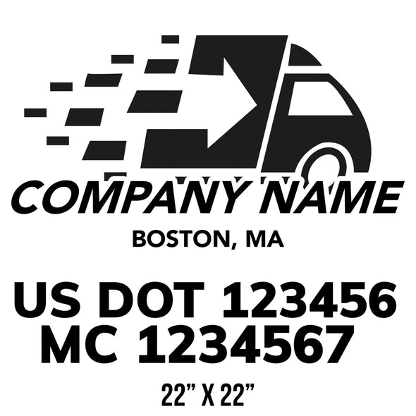 company name moving truck arrow