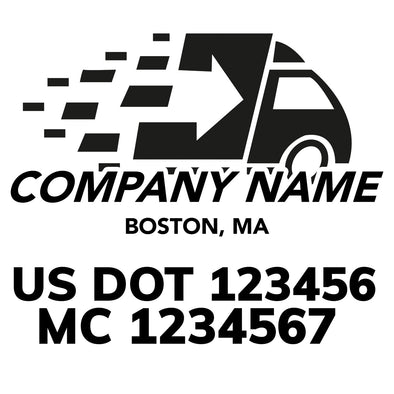 company name moving truck arrow