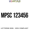 MPSC number decal