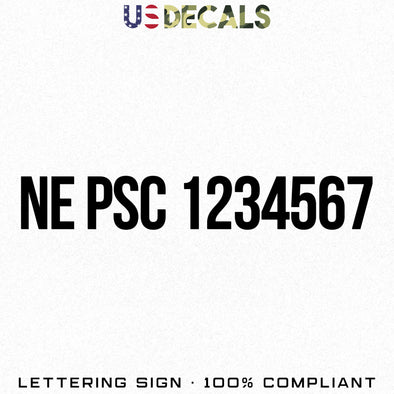 NE PSC Number Decal Sticker, 2 Pack