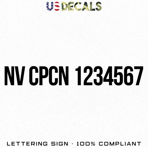 NV CPCN Number Decal Sticker, 2 Pack