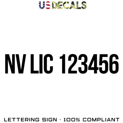 nv lic number decal