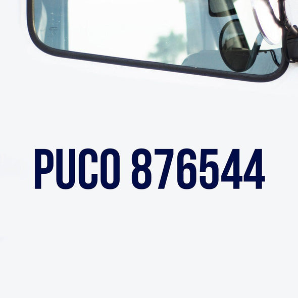 PUCO Number Decal