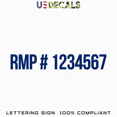 RMP Number Decal Sticker, 2 Pack