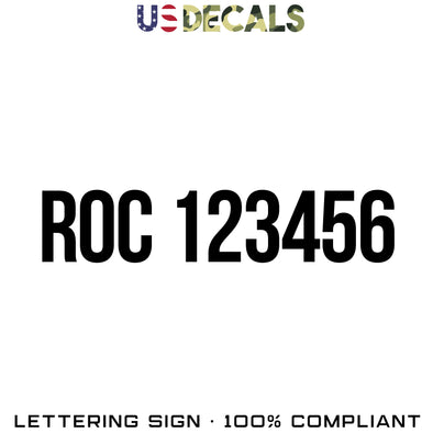 ROC number decal